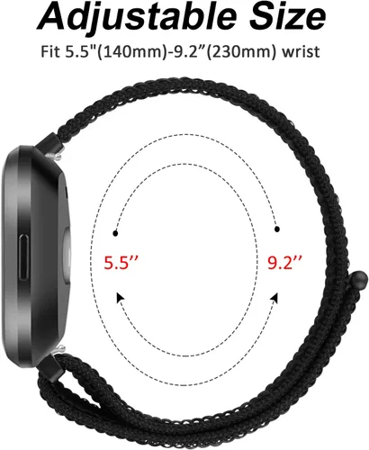 Miniatura 4 de Bandas de nailon para Fitbit Versa 2 - Pulseras deportivas de repuesto suaves y transpirables para mujeres y hombres
