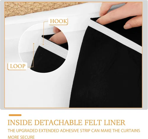 Miniatura 6 de RYB HOME 3 en 1 insonorizadas - oscurecedoras - cortinas de lino con aislamiento, cortinas de ahorro de energía con bloqueo de ruido para Lino blanco