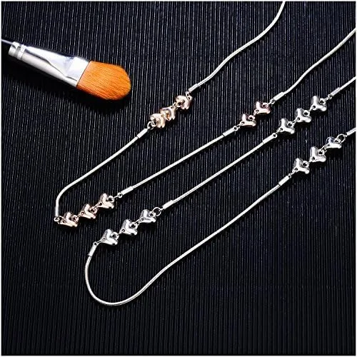 Miniatura 5 de Collares largos para mujer, collar largo de corazón entrelazado, collar de hebra