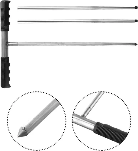 Miniatura 3 de Varilla de sonda de suelo de acero inoxidable de 32 a 48 pulgadas de longitud ajustable para localizar tuberías de tanques sépticos pruebas de suelo