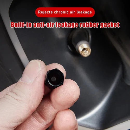 Miniatura 4 de Ziciner 12 tapas de vástago de válvula de neumático de automóvil, cubiertas de válvula de rueda de aleación de aluminio con junta tórica de goma