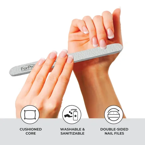 Miniatura 5 de ForPro Professional Collection ForPro Zebra Tabla de Espuma, Grano 80/80, Lima de Uñas de Manicura de Doble Cara, 7 pulgadas L x 0.75 pulgadas A