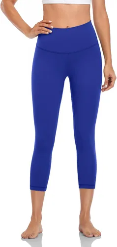 Miniatura 3 de HeyNuts Leggings capri esenciales de cintura alta para yoga, control de abdomen, pantalones recortados de entrenamiento de 21 pulgadas