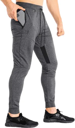 ZENWILL Pantalones de entrenamiento cónicos para hombre, pantalones deportivos de entrenamiento ajustados con bolsillos con cremallera