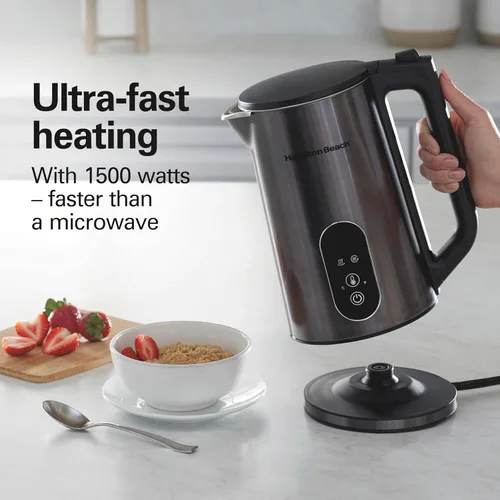 Miniatura 6 de Hamilton Beach Tetera Eléctrica Digital con Control de Temperatura, Hervidor y Calentador de Agua 1.7L, 5 Modos Preestablecidos + Mantener Caliente