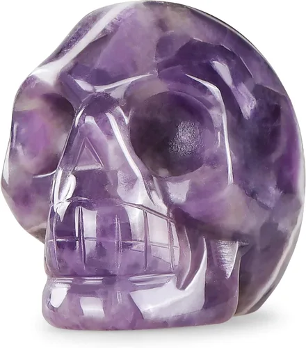 Miniatura 14 de Artistone Estatuas de calavera de cristal de 2.0 pulgadas, figuras de esqueleto humano talladas a mano, escultura de hueso de cabeza, estatua
