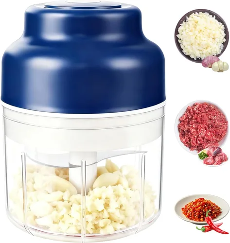 Picadora eléctrica de ajo 2026, picadora de ajo pequeña, recargable, procesador de alimentos pequeño portátil de 8.5 fl oz, herramienta eléctrica