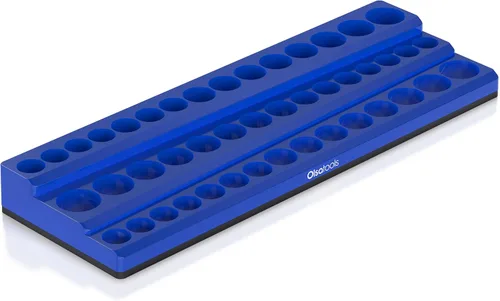 Miniatura 16 de Olsa Tools - Organizador magnético de llaves de vaso (accionamiento de 1/2 pulgada, 3 filas) - Organizador de herramientas magnético y soporte