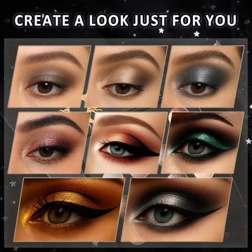 Miniatura 7 de UCANBE - Paleta de sombra de ojos horneada de 16 colores con 15 pinceles de maquillaje, sombra de ojos de mezcla mate y brillante para mujeres