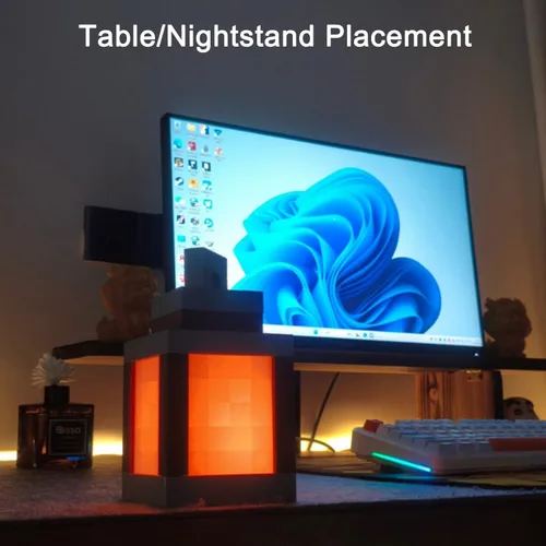 Miniatura 3 de Linterna Pixelada de Noche, Regalo de Navidad 2026, LED de 16 Colores, Linterna Colgante Cambiante de Minecraft - Luces de Noche Recargables