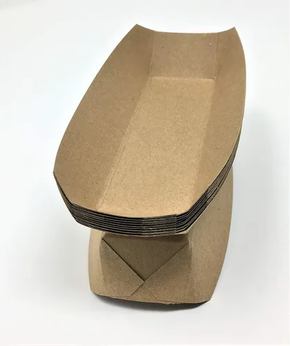 Miniatura 7 de Mr Miracle Bandeja de papel para perros calientes de 7 pulgadas en papel kraft. Paquete de 100. Desechable, reciclable y totalmente biodegradable.