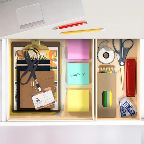 Miniatura 6 de Simple Houseware Organizador de cajones de ropa interior para lencería, ropa interior, brasier, bragas, calcetín, mameluco, juego de 6, beige