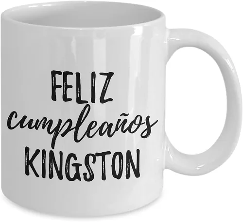 Miniatura 2 de Feliz Cumpleanos Kingston Mug Spanish Happy Birthday Personalized Name Gift Coffee Tea Cup 11 oz