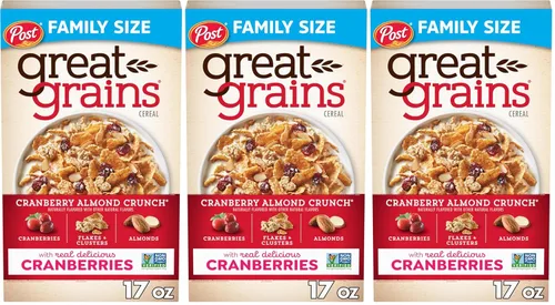 Miniatura 12 de Great Grains Cereal Crujiente de Arándanos y Almendras, Cereal con Arándanos Secos y Almendras, Proyecto Verificado Sin OMG, Caja de 14 OZ