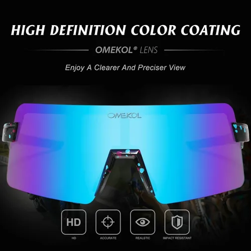 Miniatura 3 de OMEKOL Dos tamaños para adultos y jóvenes, lentes de sol polarizados para hombres y mujeres, para deportes al aire libre, gafas de béisbol UV400