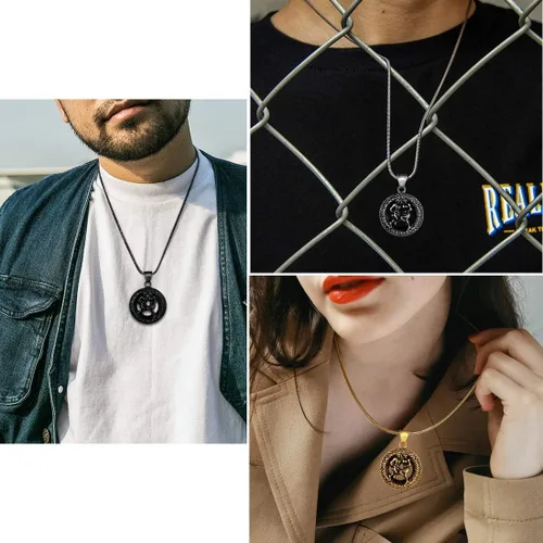 Miniatura 5 de Hipunk Collar de 12 constelaciones, signo de estrella del zodiaco, colgante de horóscopo, acero inoxidable 316L, regalo de cumpleaños para hombres
