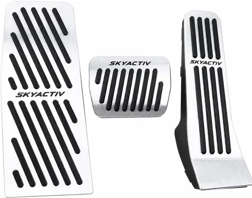 Miniatura 16 de Cubiertas de pedal de acelerador de gas de aleación de aluminio, accesorios interiores antideslizantes sin perforación, pedal de freno Pastillas