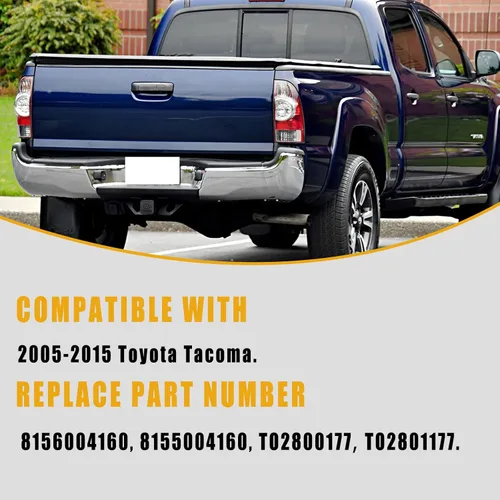 Miniatura 4 de Boine Luz trasera compatible con Toyota Tacoma Pickup 2005-2015 para conductor y pasajero, luces de freno LED, lente LED, bombilla y arnés incluidos