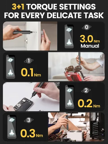 Miniatura 3 de Mini juegos de destornilladores eléctricos, regalos de Sowkos para hombres, juego de destornilladores con 60 puntas de precisión, 4 ajustes de par