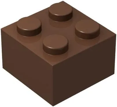 Bloque de ladrillos clásico a granel, ladrillos marrones 2x2, ladrillos de construcción planos 100 piezas, compatible con piezas y piezas de Lego: