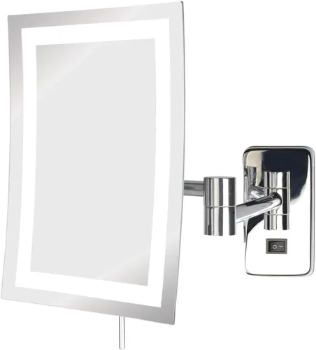Miniatura 10 de JERDON Espejo de maquillaje rectangular para montaje en pared con aumento 5X, espejo de maquillaje iluminado con cable de alimentación de 6 pies