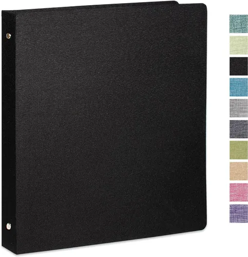 Miniatura 17 de Carpeta de tres anillos con portapapeles, cubierta de lino, carpeta de 1 pulgada para papel de 8.5 x 11 pulgadas, 2 bolsillos interiores de papel