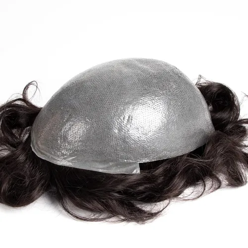 Miniatura 3 de GEXWORLDWIDE GEX Toupee - Peluca de cabello humano para hombre, 0.003 in, piel fina, 8x10 pulgadas, negro natural, mezclado con 40% gris, duradero