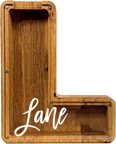 Miniatura 26 de Alcancía de madera grande personalizada, 7.5 pulgadas, con ventana acrílica fácil de abrir, caja de ahorro de dinero inicial para niños y niñas