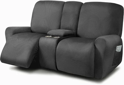 Miniatura 35 de ULTICOR Fundas para Sofá Reclinable de 8 Piezas, Fundas Elásticas de Hilo Teñido para Sofá Reclinable de 3 Cojines, Fundas Deslizables para Sofá