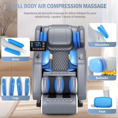 Miniatura 4 de Massage Chair Full Body- Zero GravityMassage Recliner with Air Pressure, 10 Fixed Massage Rollers, Heating, Foot Roller, Bluetooth Speaker for Home