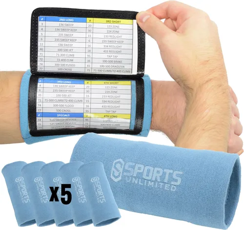 Miniatura 43 de Sports Unlimited Banda Instructora Triple para Adultos, Muñequeras de Fútbol para Jugadas, Muñequeras de Béisbol, Bandas de Brazo QB Negro