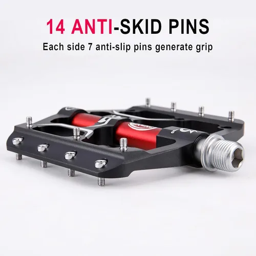 Miniatura 3 de Pedales de bicicleta de carretera/montaña – 3 rodamientos de 9/16 pulgadas de aleación de aluminio – Pedal de bicicleta de montaña con clavos