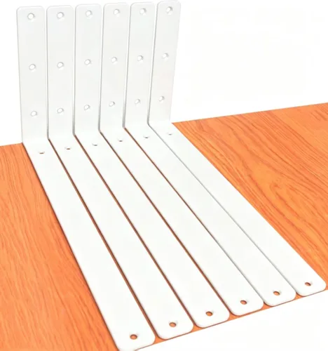 Miniatura 62 de Paquete de 12 soportes de estante en L de 8 pulgadas de largo x 6 pulgadas de alto x 1.5 pulgadas de ancho, 5 mm de grosor, soporte de estante en L