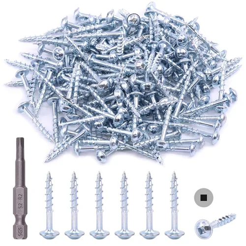 Miniatura 13 de Hilitchi Tornillos de acero de aleación #8 para agujeros de bolsillo de zinc resistentes a la intemperie, tornillos cuadrados con unidad cuadrada