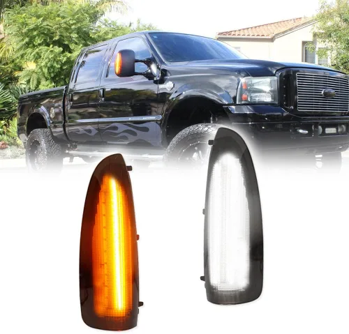 Miniatura 10 de para 2003 2004 2005 2006 2007 Ford F250 F350 F450 F550 F650 Super Duty y 2000-2005 Ford Excursion Luz de Señal de Giro de Lente Ámbar LED Marcador