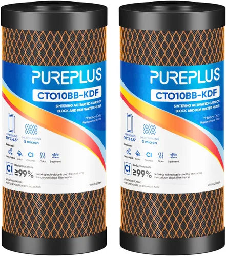 Miniatura 13 de Cartucho de repuesto para filtro de agua de carbón activado de cáscara de coco para toda la casa de 10" x 4.5" - Compatible con WFHDC8001, CB-BB-10
