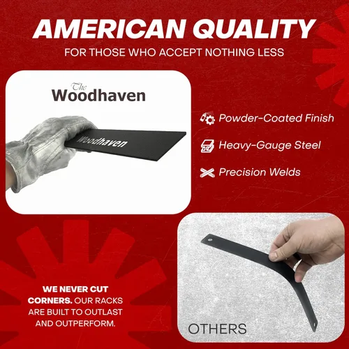 Miniatura 6 de Woodhaven Estante para leña de 12 pies – Marca americana – Estante elevado de almacenamiento de madera de 3/4 cables – Mantiene la madera seca