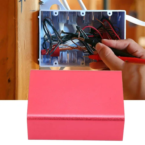 Miniatura 3 de Caja de circuito, caja de refrigeración de aluminio para instrumentos de bricolaje, caja de recinto de proyectos electrónicos, color rojo esmerilado