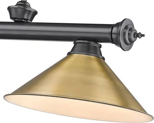 Miniatura 6 de Z-Lite 2306-3BP-RB15 Colgante de billar Cordon, 3 luces 180 vatios totales, chapado en bronce Placa de bronce