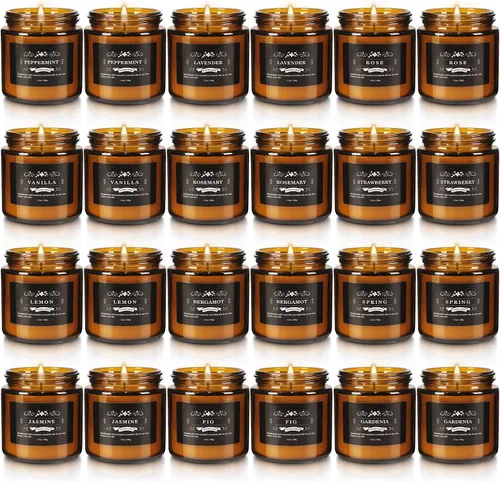 Miniatura 19 de YOROXRG Juego de 12 velas perfumadas de cera de soja, velas de lata de viaje para el hogar, 3.05 onzas para mamá para Navidad, cumpleaños, Acción