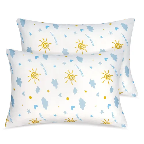 Miniatura 13 de Zenssia Juego de 2 fundas de almohada de algodón orgánico para niños pequeños, 13 x 18 pulgadas, con cierre de sobre, fundas de almohada suaves