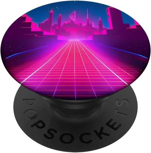 Miniatura 6 de Retrowave Street 80s Vaporwave Synthwave PopSockets MagSafe PopGrip for iPhone