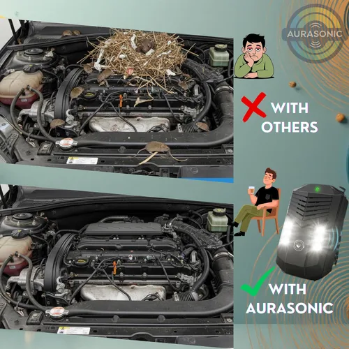 Miniatura 6 de Aurasonic Repelente ultrasónico de plagas de roedores actualizado 2026 para motor de automóvil, repelente de ratones debajo del capó, trampas