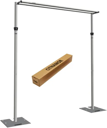 Miniatura 8 de Soportes Verticales Ajustables de Tubería y Cortina, Barras Transversales, Bases y Colgadores - Sistemas de Cortina para Fondos, Ferias Comerciales