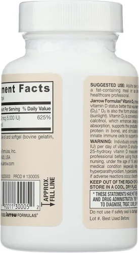 Miniatura 6 de Jarrow Formulas Curcumina 95 500mg - Hasta 120 porciones (cápsulas vegetales) y vitamina D3 125 mcg (5000 UI) - 100 porciones (cápsulas blandas)