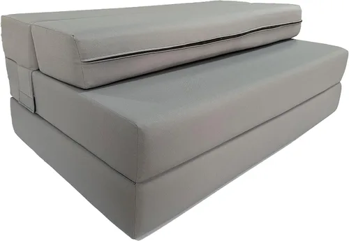 Miniatura 5 de D&D Futon Furniture Colchón plegable portátil, camas de invitados de estudio, colchones de caravana, espuma de alta densidad (gris, 6 x 48 x 80)