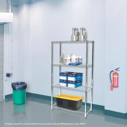 Miniatura 6 de Shelving Inc. Estantería de alambre cromado de 18 pulgadas de profundidad x 30 pulgadas de ancho x 64 pulgadas de alto con estantes de 4 niveles