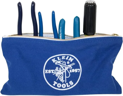 Miniatura 3 de Klein Tools 5140 Bolsa de lona con cremallera, bolsa de herramientas, bolsa utilitaria de depósito bancario, 12.5 x 7 pulgadas, color Amarillo