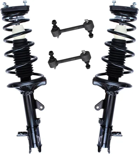 Miniatura 100 de Detroit Axle - Kit de 4 barras estabilizadoras delanteras para Ford F-150 2021 2022 2023 2024, 2 puntales con resorte helicoidal, 2 eslabones
