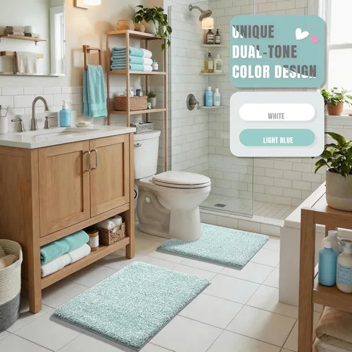 Miniatura 7 de Yimobra Alfombra de baño acolchada antifatiga, antideslizante, lavable, de microfibra suave y densa para lavabo, ducha, pies cansados, cómodo
